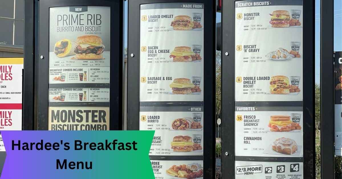 Hardee's Breakfast Menu